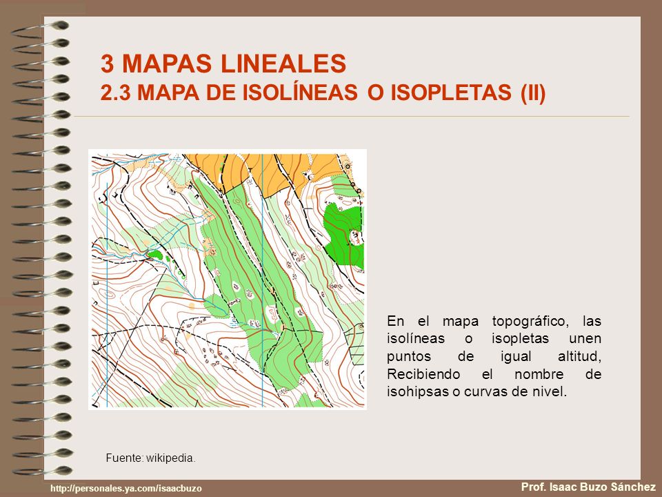 3 MAPAS LINEALES 2.3 MAPA DE ISOLÍNEAS O ISOPLETAS (II)