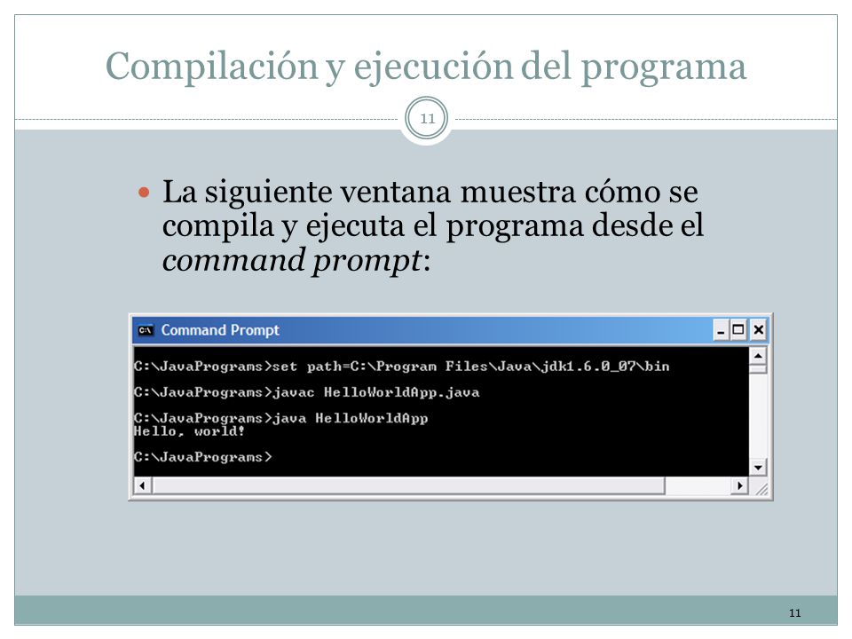 Compilación y ejecución del programa