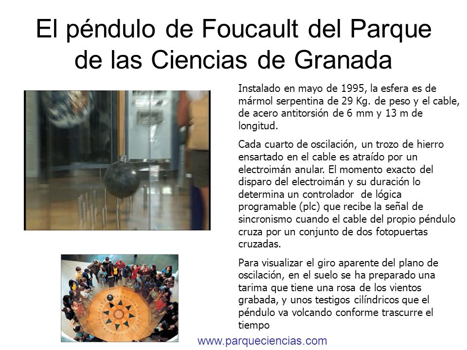 El péndulo de Foucault del Parque de las Ciencias de Granada
