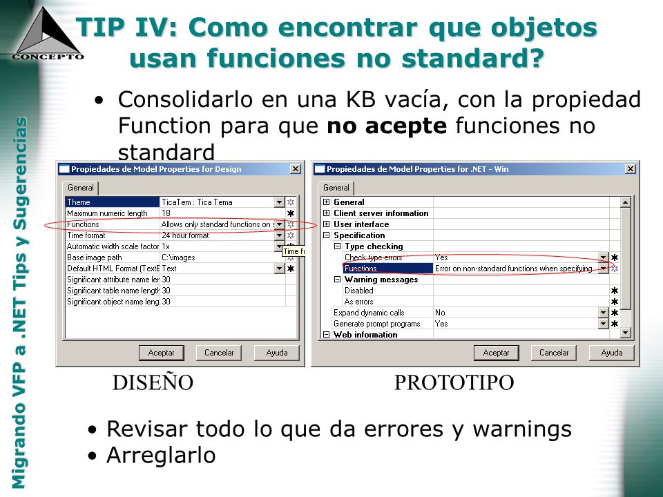 TIP IV: Como encontrar que objetos usan funciones no standard