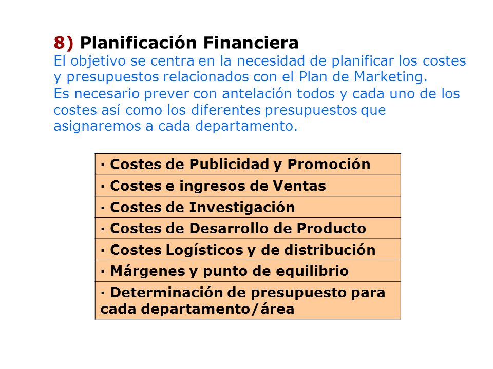 8) Planificación Financiera