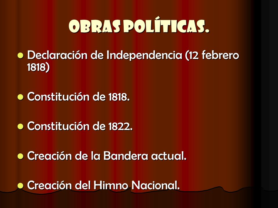 Obras Políticas. Declaración de Independencia (12 febrero 1818)