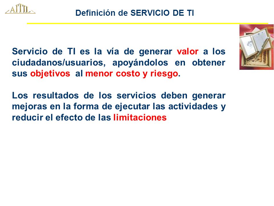 Definición de SERVICIO DE TI