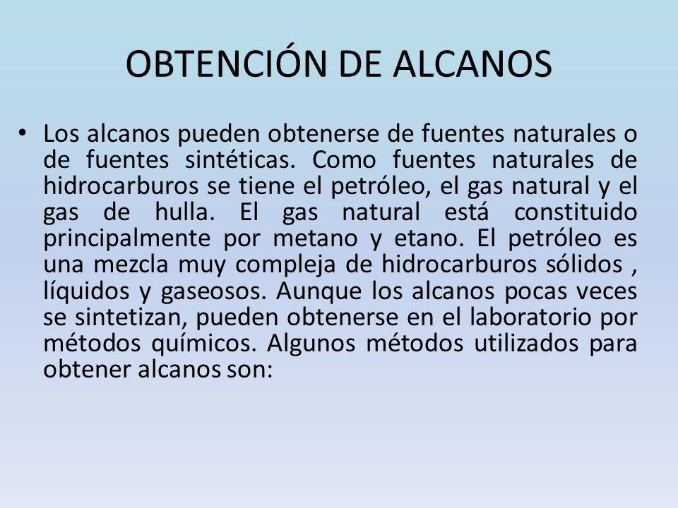 OBTENCIÓN DE ALCANOS