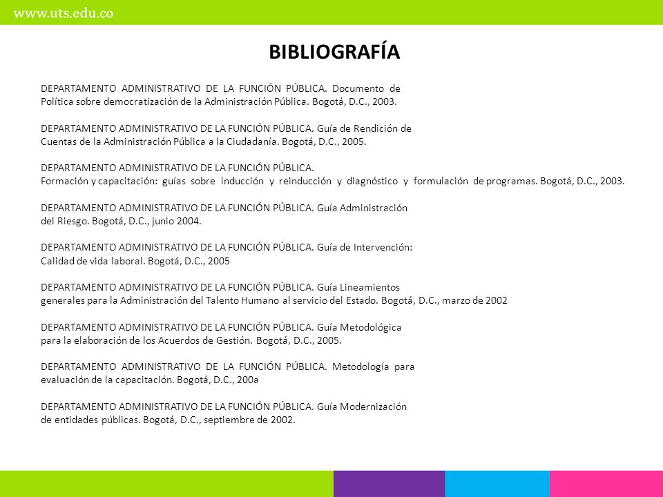 BIBLIOGRAFÍA DEPARTAMENTO ADMINISTRATIVO DE LA FUNCIÓN PÚBLICA. Documento de.