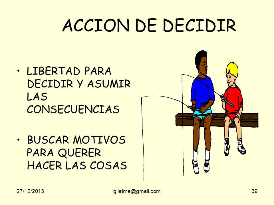 ACCION DE DECIDIR LIBERTAD PARA DECIDIR Y ASUMIR LAS CONSECUENCIAS