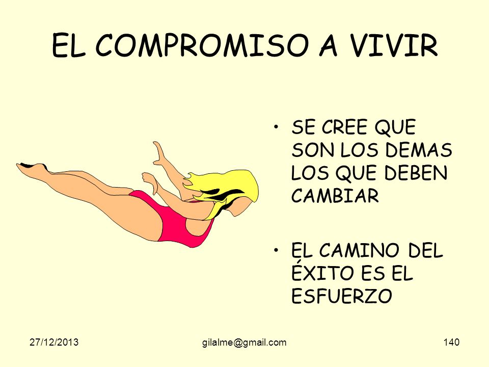 EL COMPROMISO A VIVIR SE CREE QUE SON LOS DEMAS LOS QUE DEBEN CAMBIAR