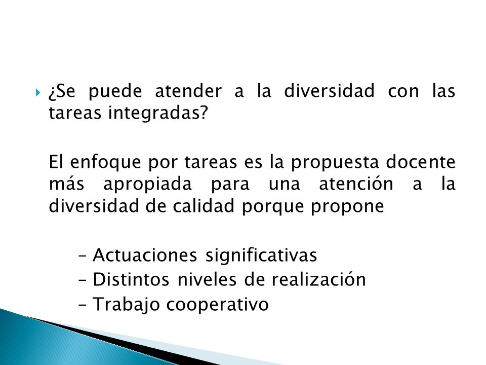 ¿Se puede atender a la diversidad con las tareas integradas