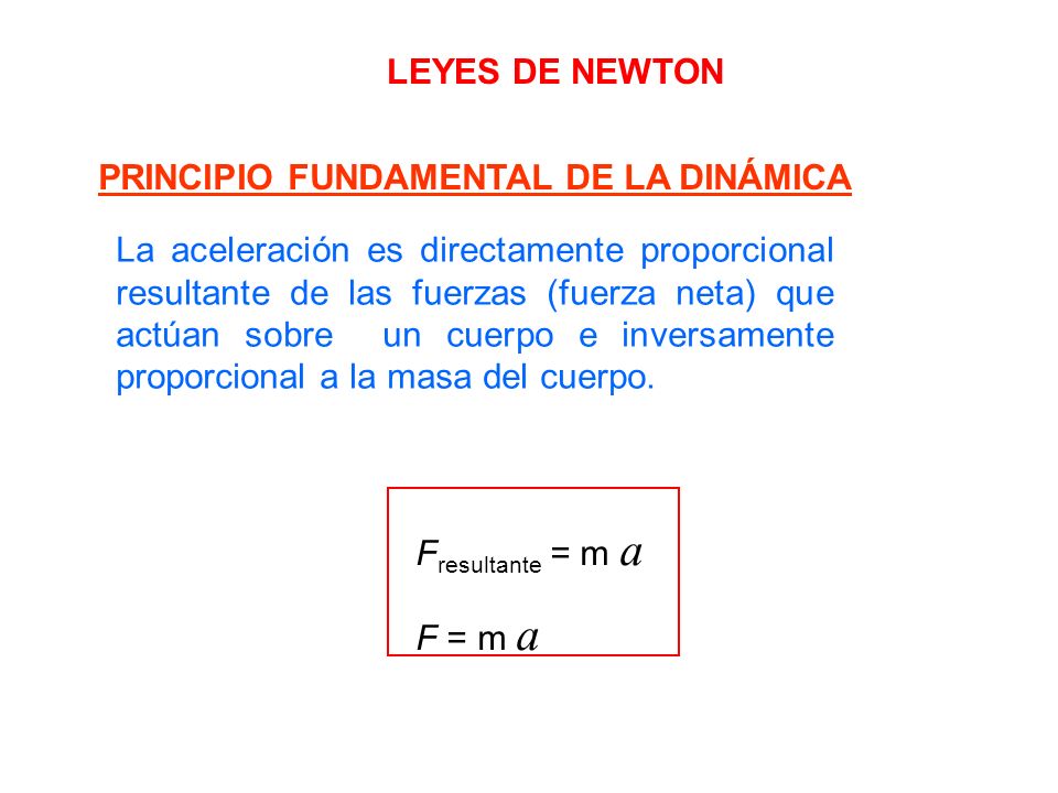 LEYES DE NEWTON PRINCIPIO FUNDAMENTAL DE LA DINÁMICA.