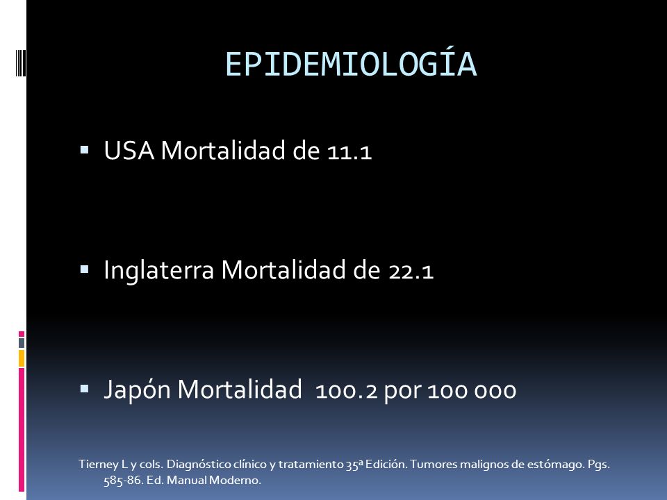 EPIDEMIOLOGÍA USA Mortalidad de 11.1 Inglaterra Mortalidad de 22.1