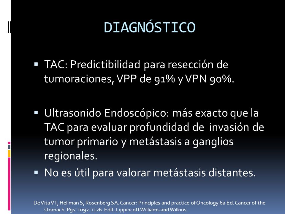 DIAGNÓSTICO TAC: Predictibilidad para resección de tumoraciones, VPP de 91% y VPN 90%.