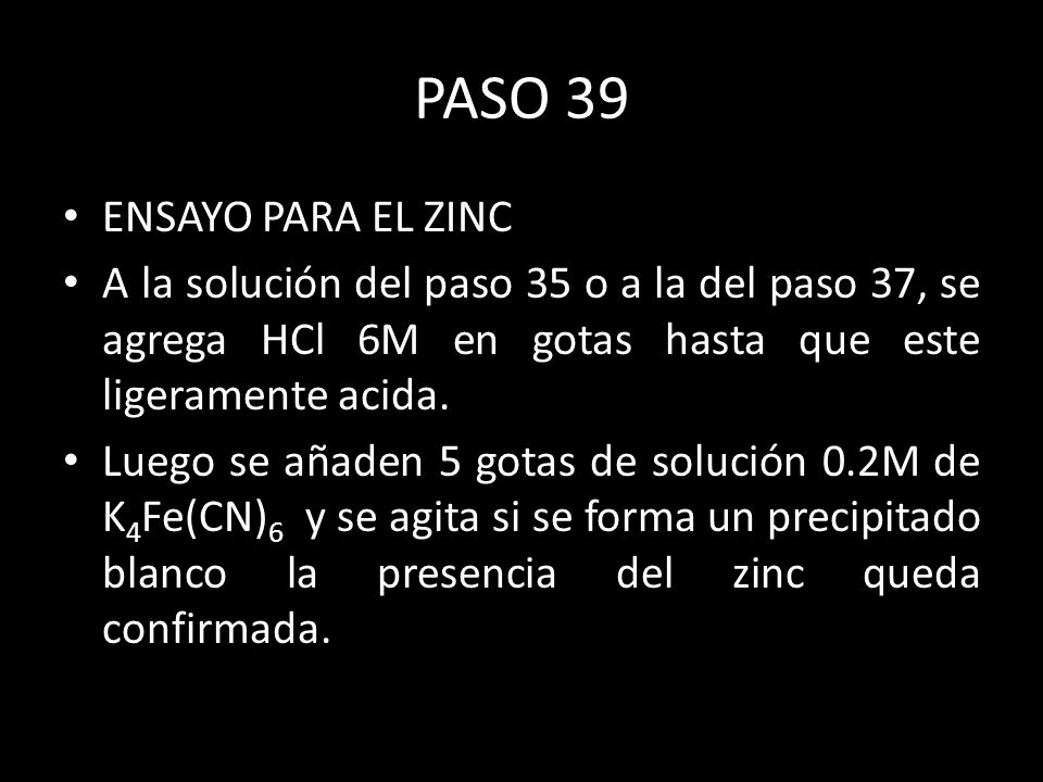 PASO 39 ENSAYO PARA EL ZINC