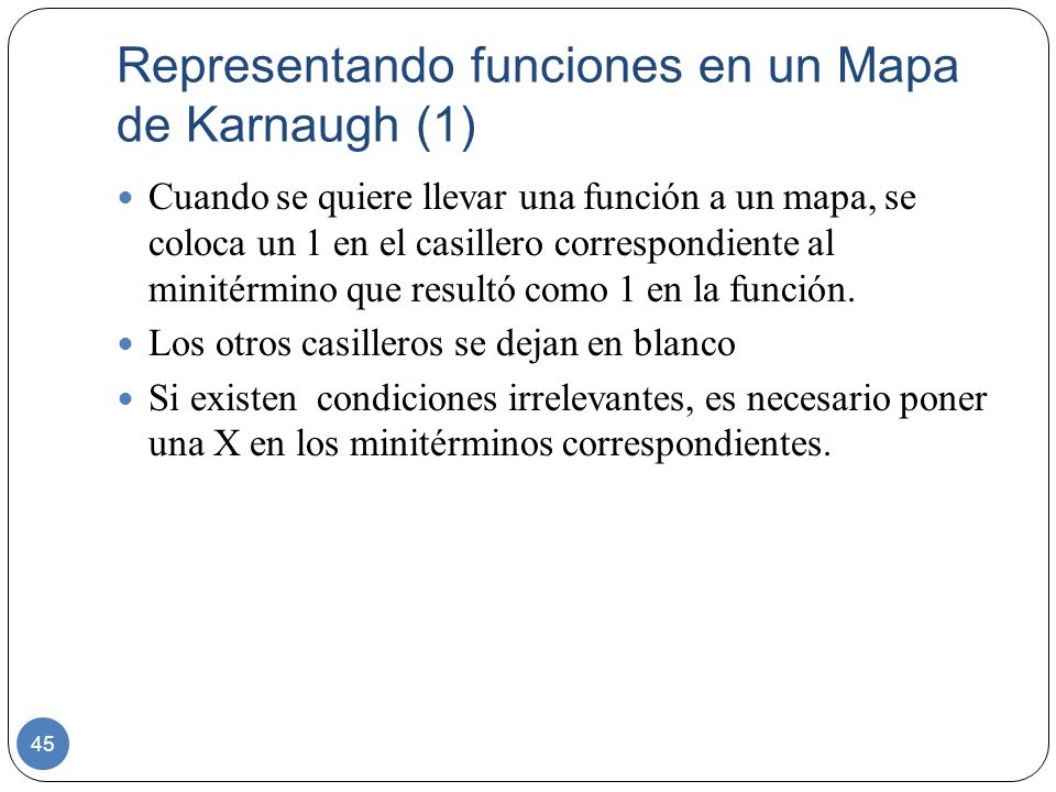 Representando funciones en un Mapa de Karnaugh (1)