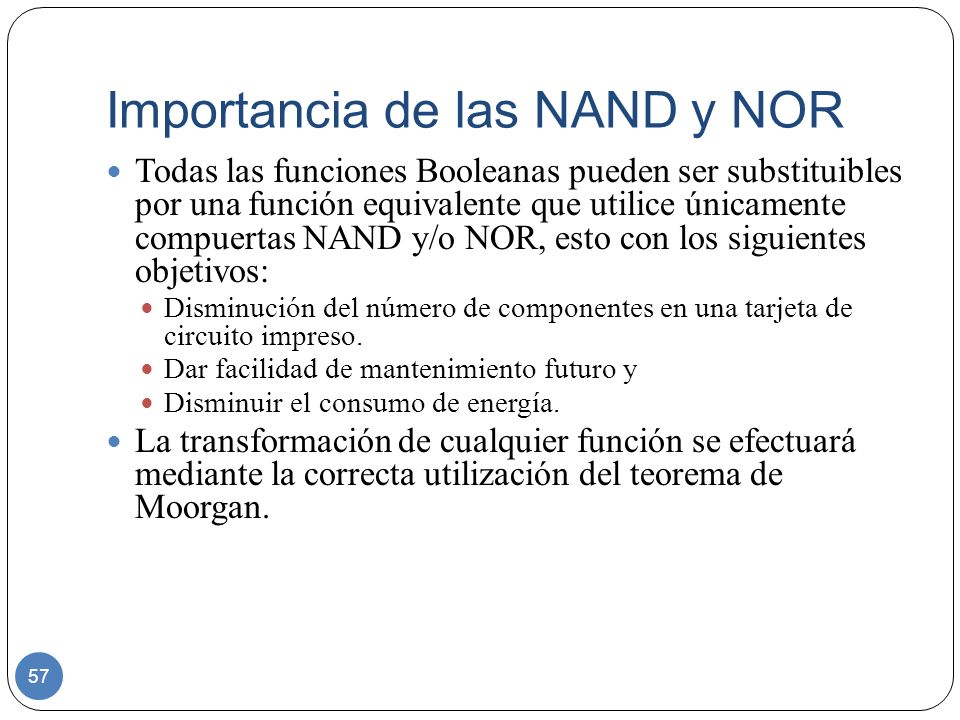 Importancia de las NAND y NOR