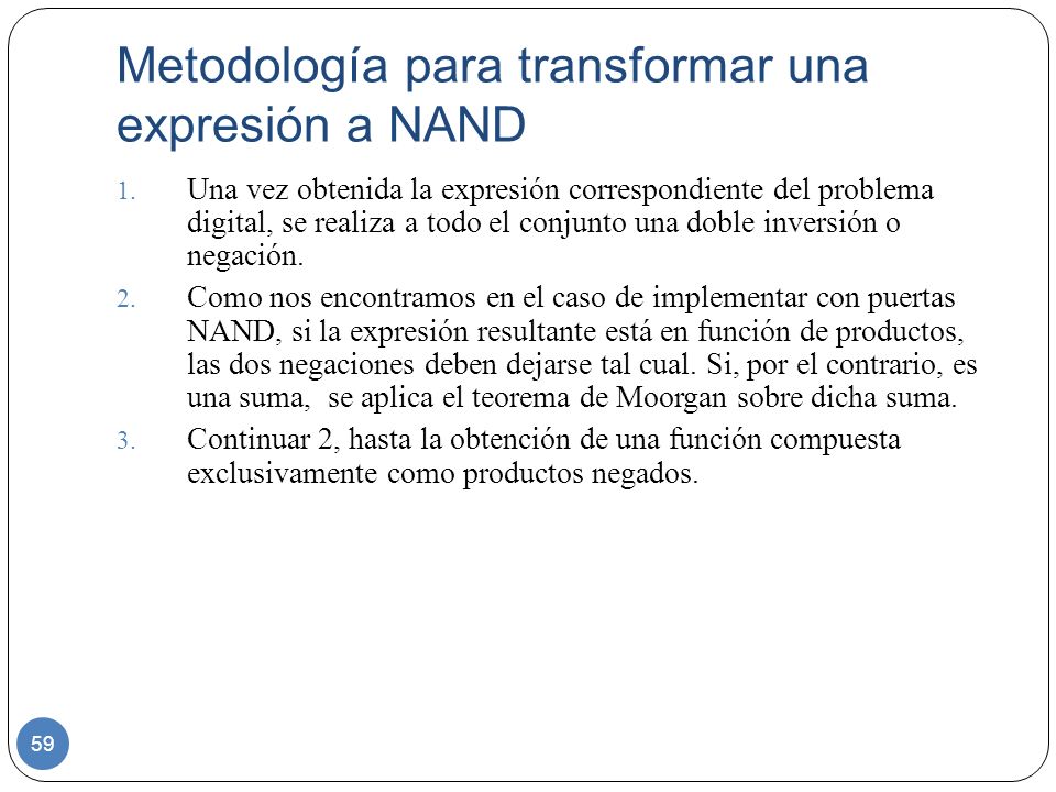 Metodología para transformar una expresión a NAND