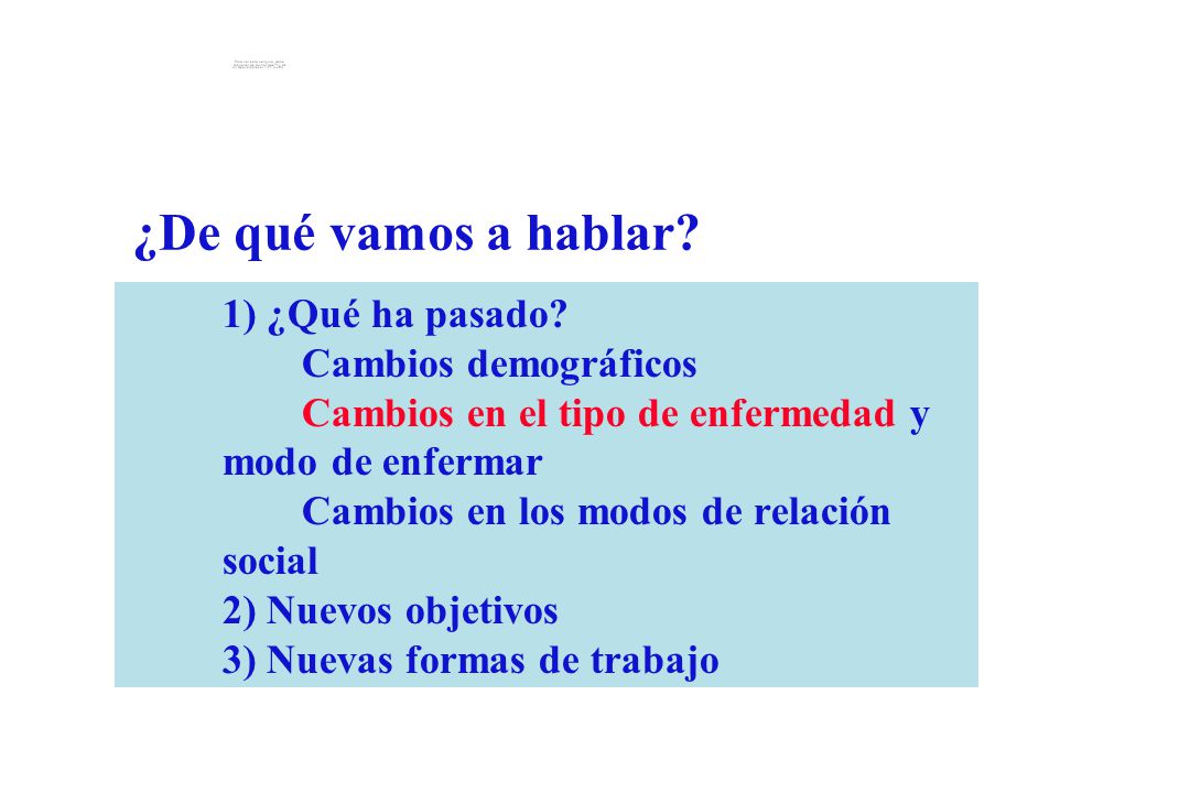 ¿De qué vamos a hablar