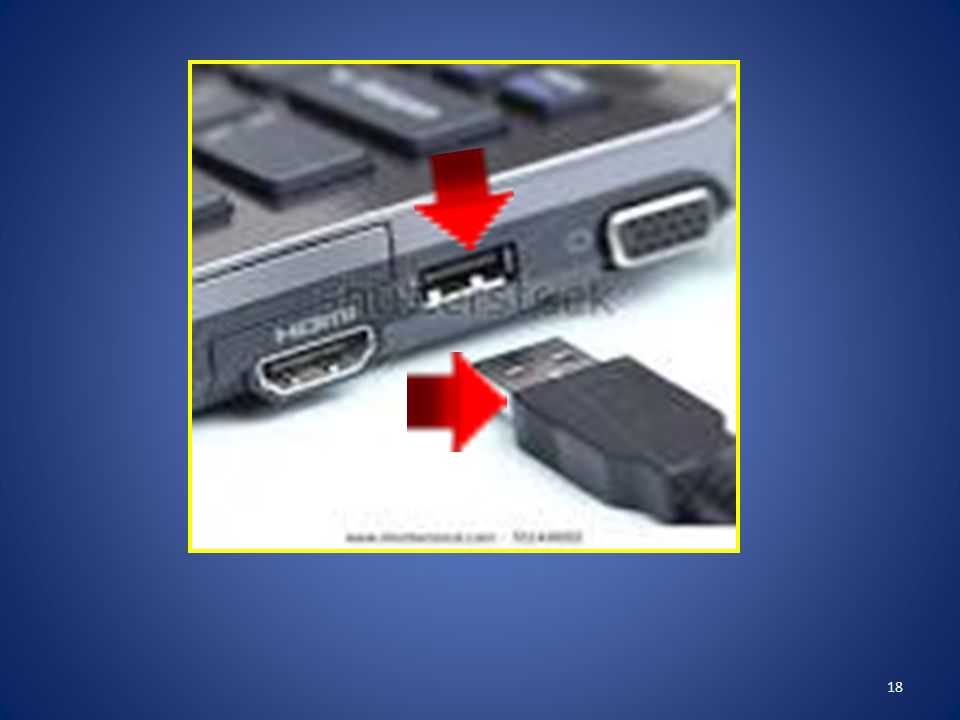 Insert the USB end of the docking station into the USB port on the computer or laptop.