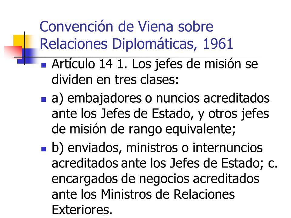 Convención de Viena sobre Relaciones Diplomáticas, 1961
