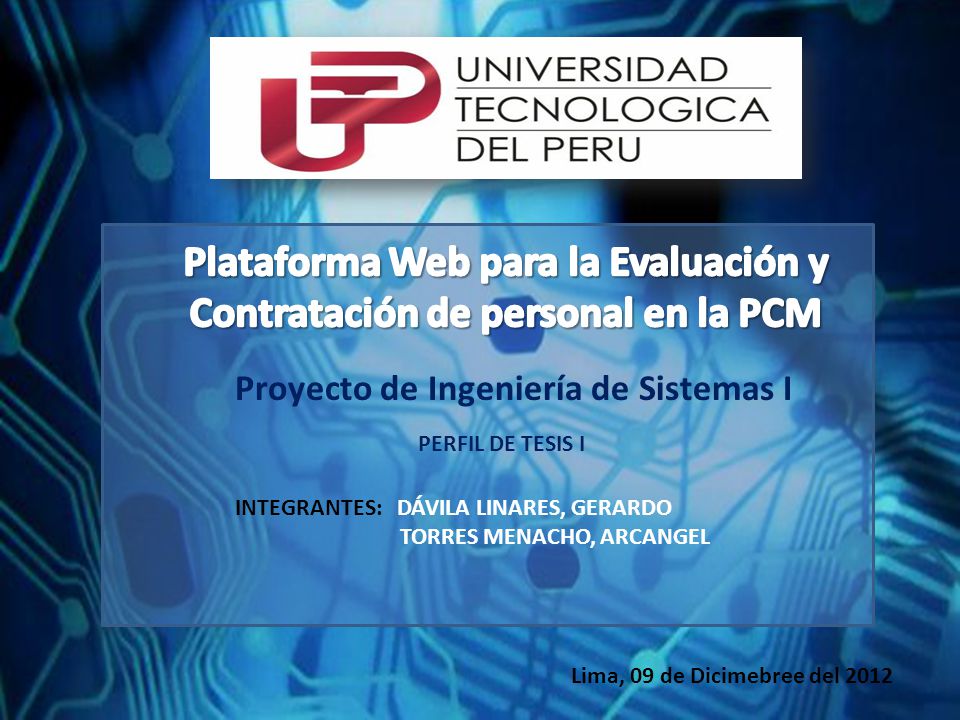 Plataforma Web para la Evaluación y Contratación de personal en la PCM