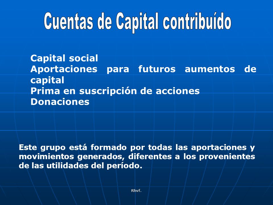 Cuentas de Capital contribuído