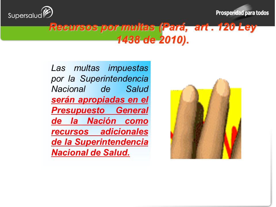 Recursos por multas (Pará, art Ley 1438 de 2010).