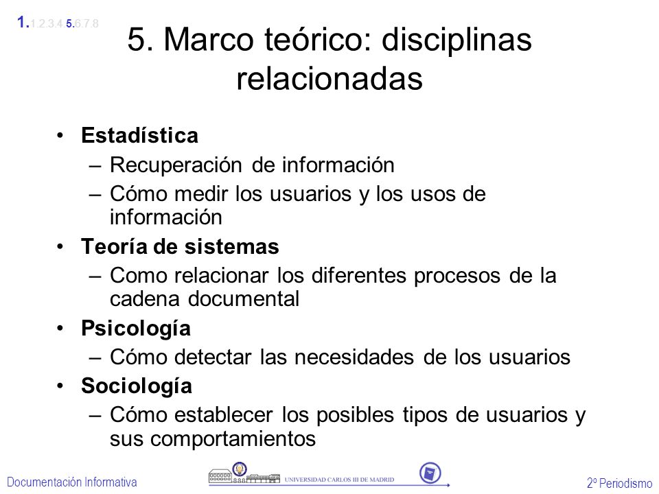 5. Marco teórico: disciplinas relacionadas