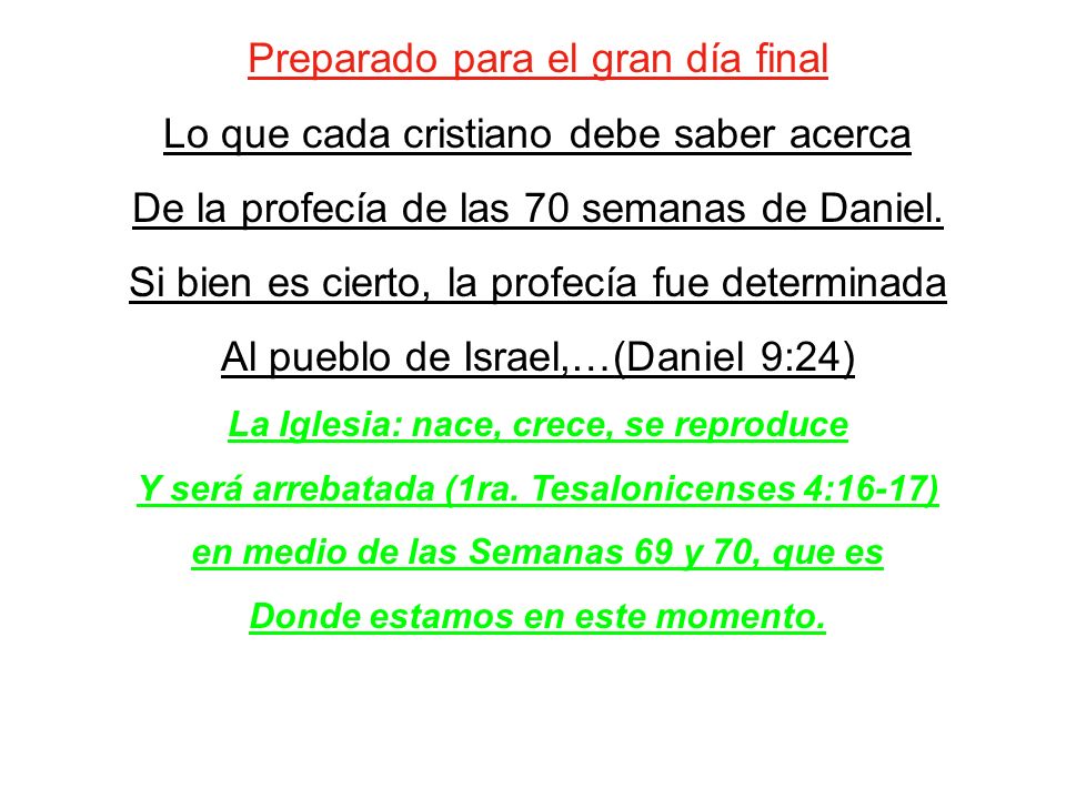 Preparado para el gran día final