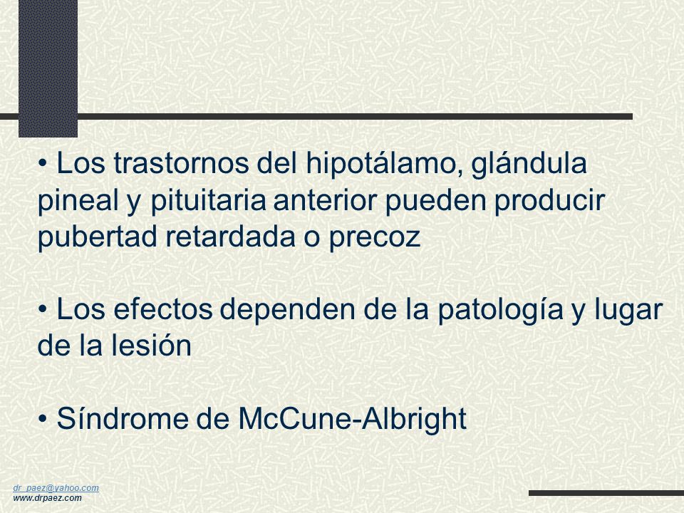 Los efectos dependen de la patología y lugar de la lesión