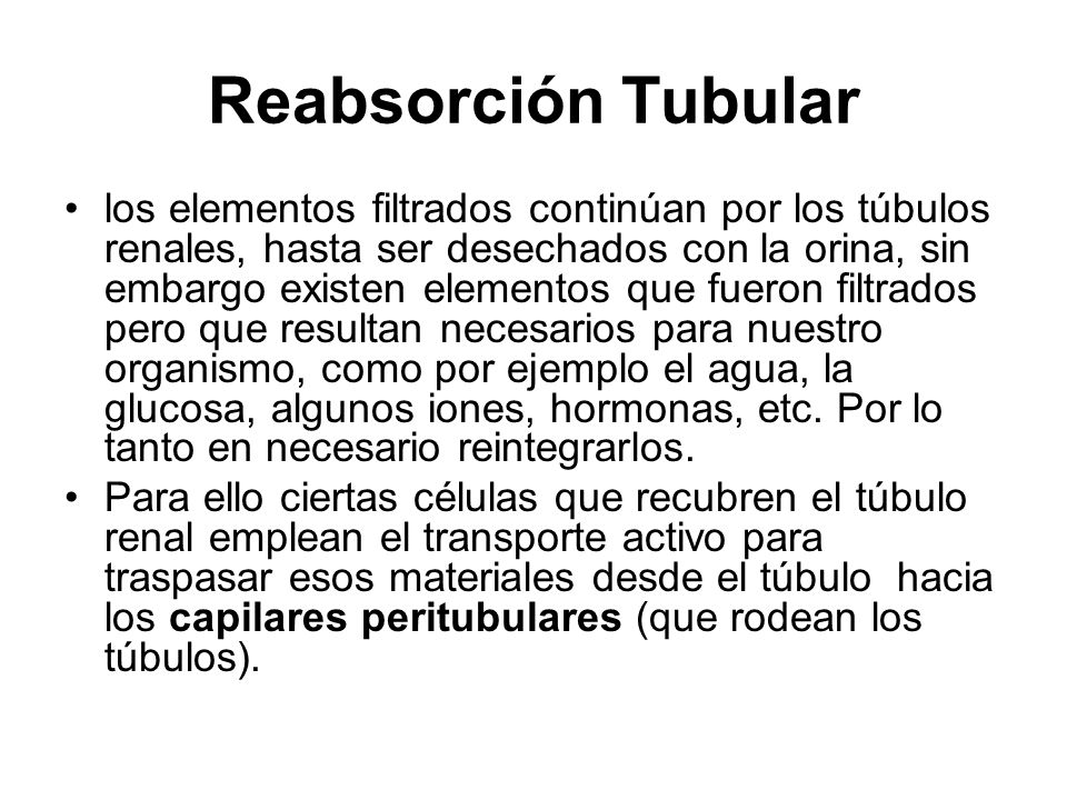 Reabsorción Tubular