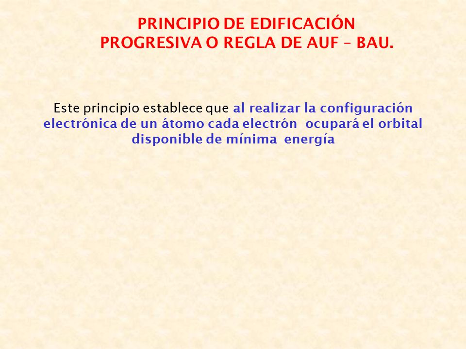 PRINCIPIO DE EDIFICACIÓN PROGRESIVA O REGLA DE AUF – BAU.