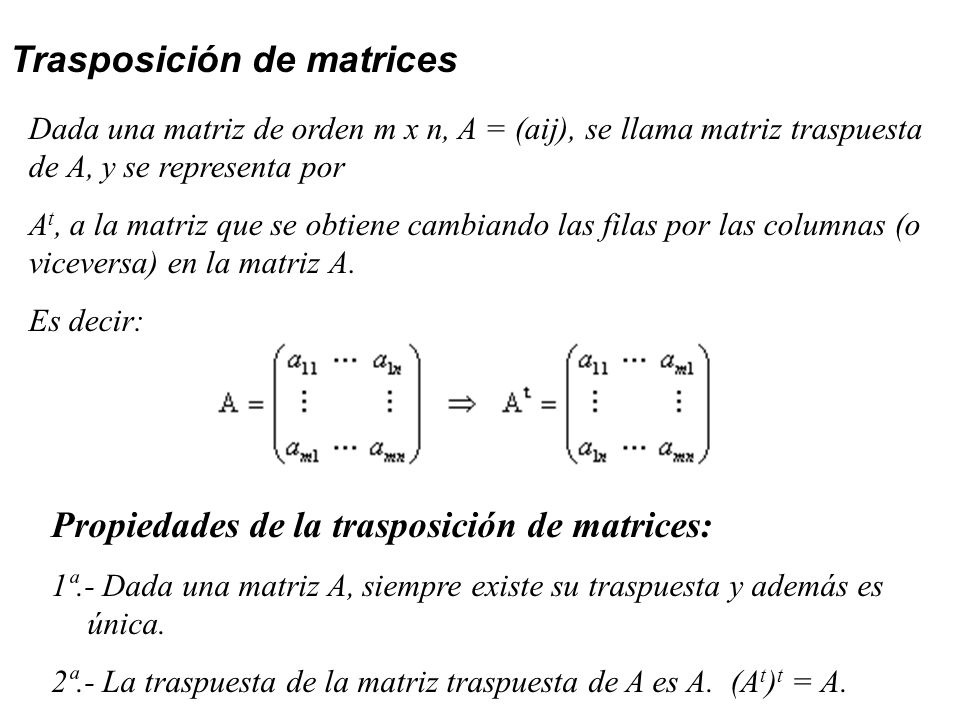 Trasposición de matrices