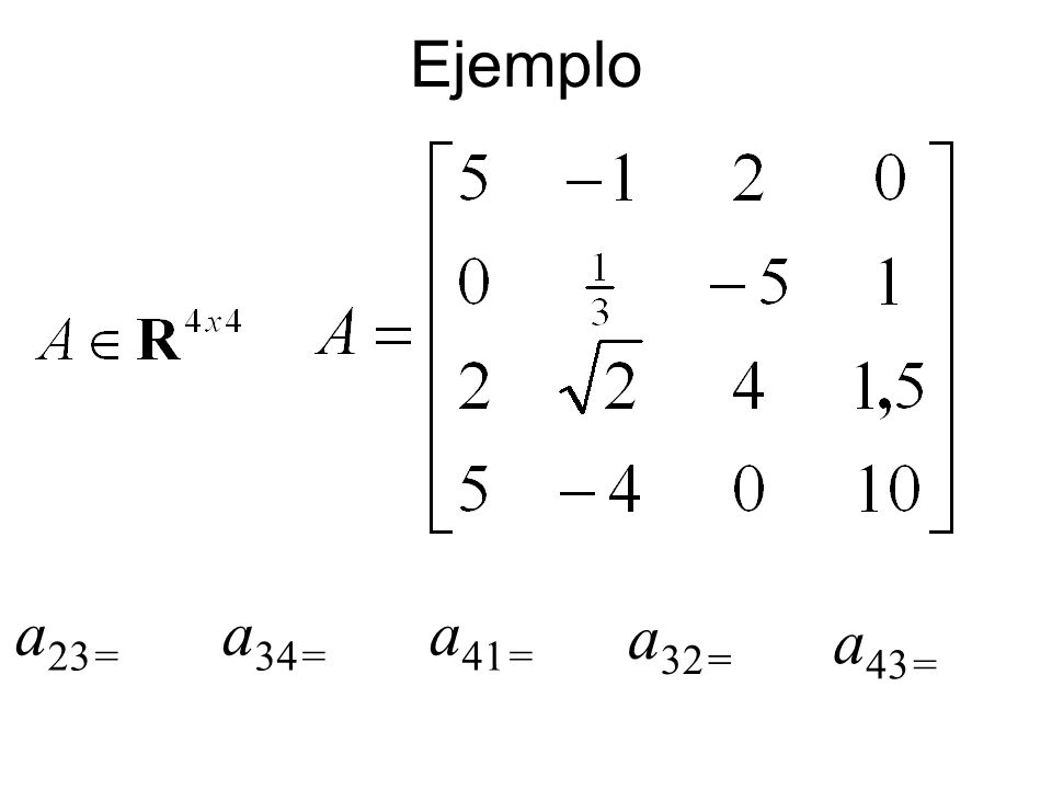 Ejemplo a23= a34= a41= a32= a43=