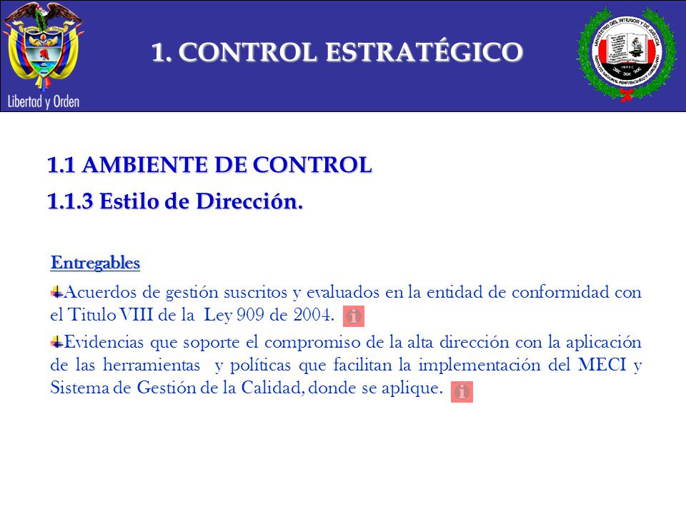 1. CONTROL ESTRATÉGICO 1.1 AMBIENTE DE CONTROL