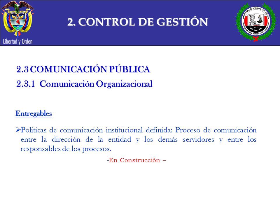 2. CONTROL DE GESTIÓN 2.3 COMUNICACIÓN PÚBLICA