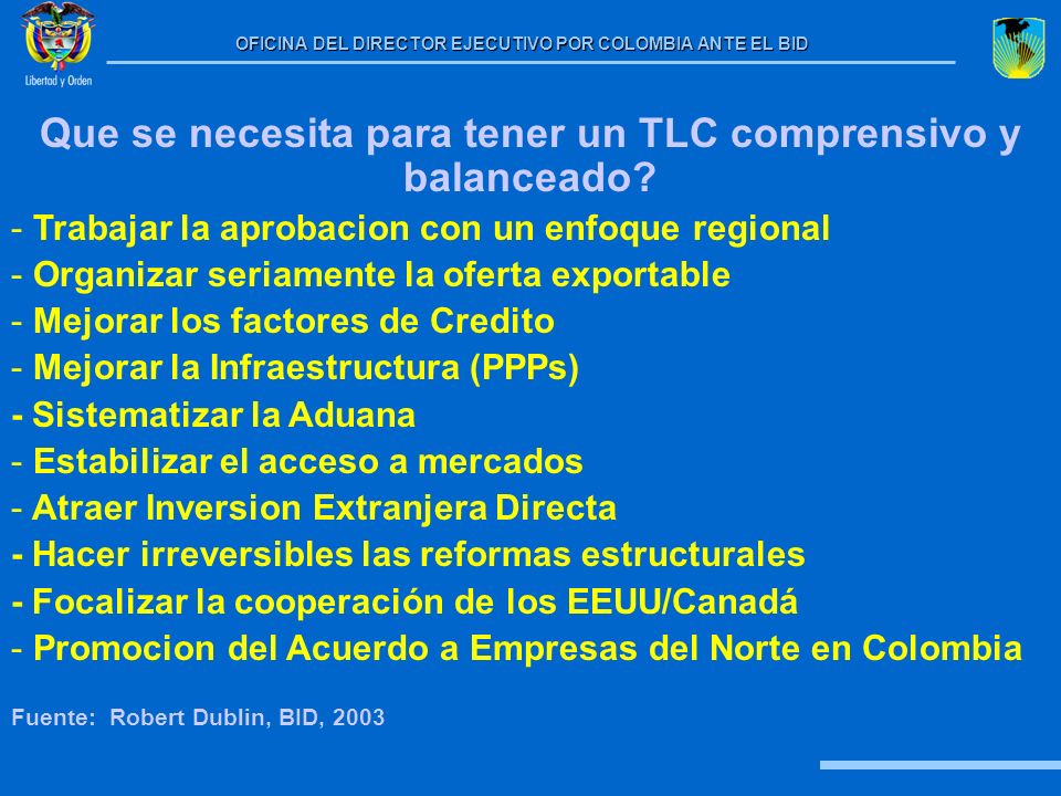 Que se necesita para tener un TLC comprensivo y balanceado