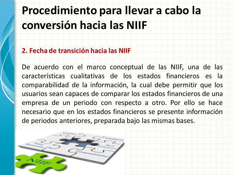 Procedimiento para llevar a cabo la conversión hacia las NIIF