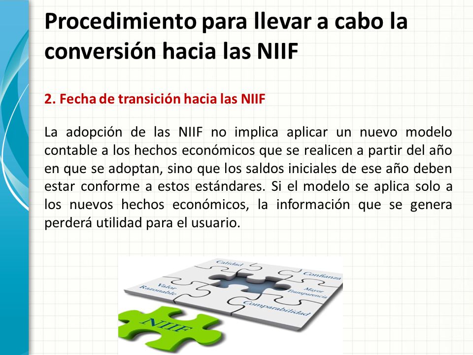 Procedimiento para llevar a cabo la conversión hacia las NIIF