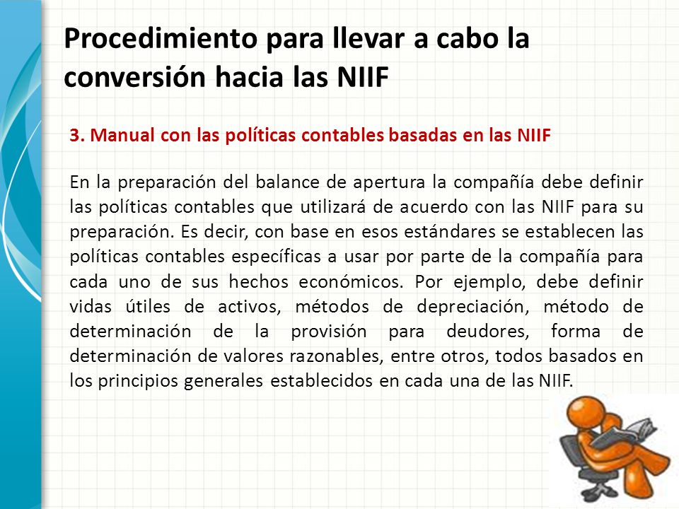 Procedimiento para llevar a cabo la conversión hacia las NIIF