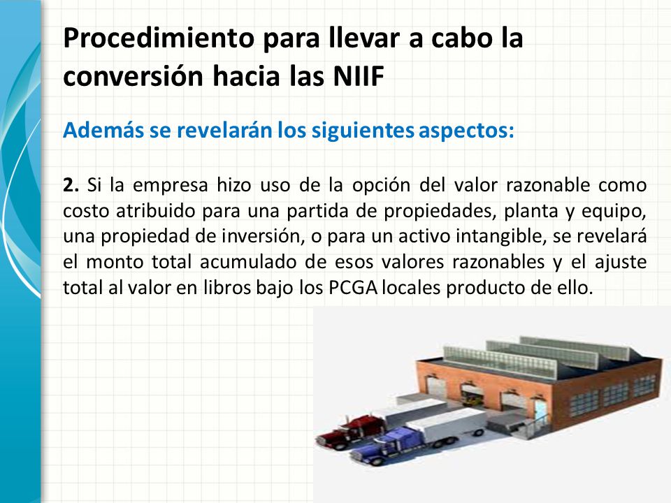 Procedimiento para llevar a cabo la conversión hacia las NIIF