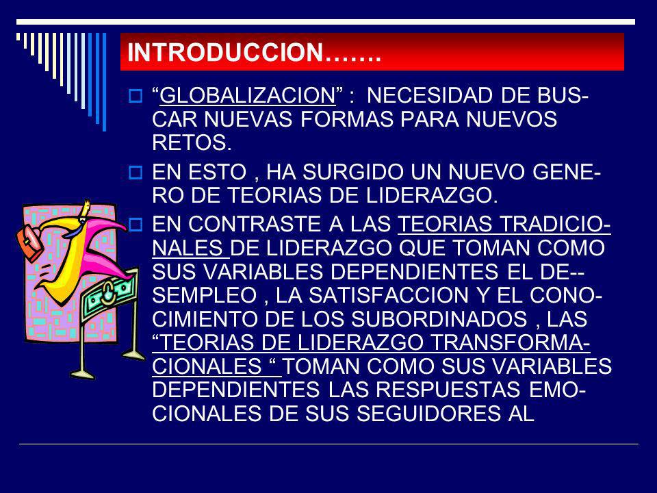 INTRODUCCION……. GLOBALIZACION : NECESIDAD DE BUS- CAR NUEVAS FORMAS PARA NUEVOS RETOS.