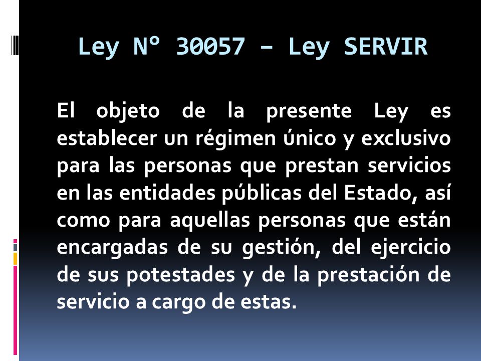 Ley N° – Ley SERVIR