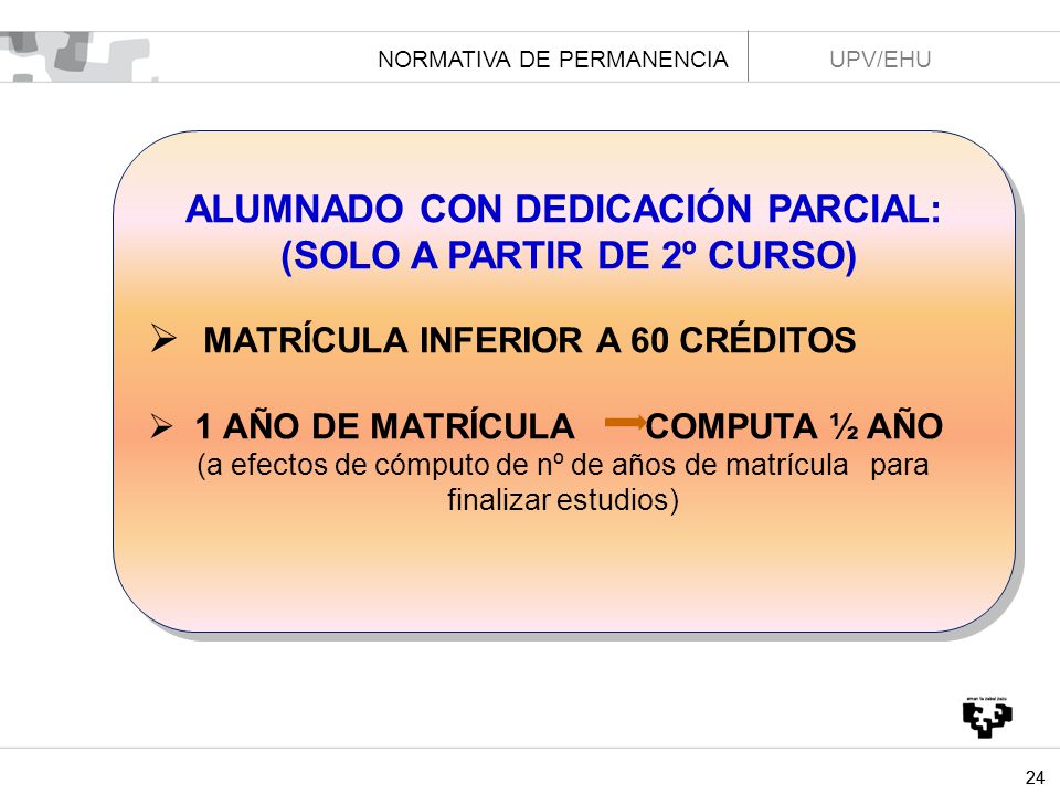 ALUMNADO CON DEDICACIÓN PARCIAL: (SOLO A PARTIR DE 2º CURSO)