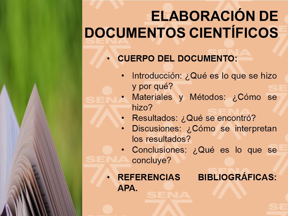 CUERPO DEL DOCUMENTO: Introducción: ¿Qué es lo que se hizo y por qué Materiales y Métodos: ¿Cómo se hizo