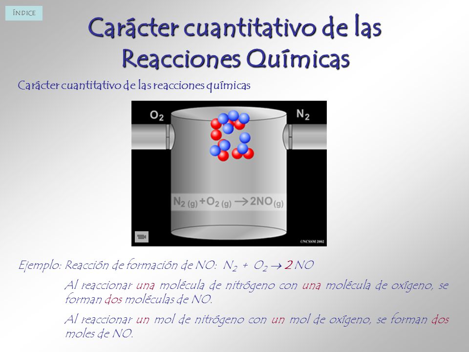 Carácter cuantitativo de las Reacciones Químicas