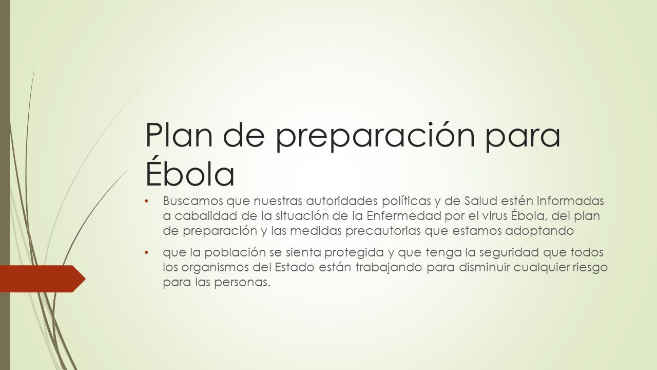 Plan de preparación para Ébola