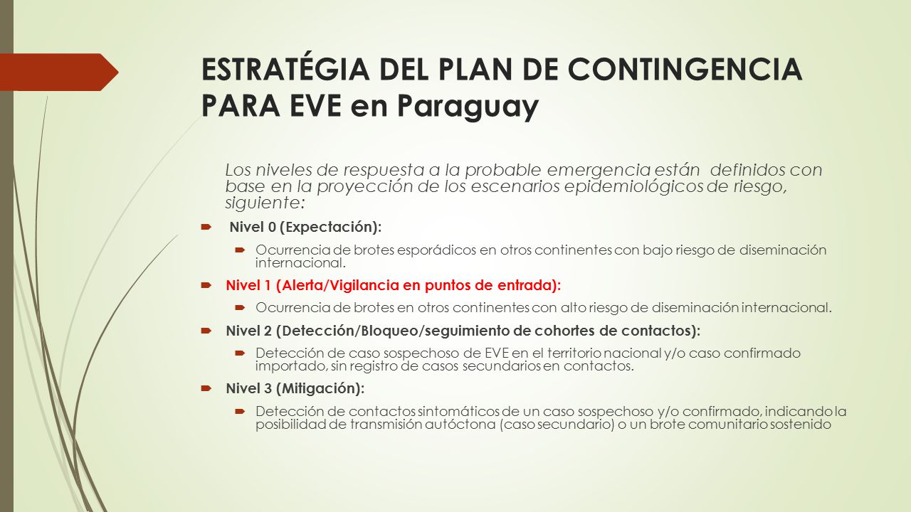 ESTRATÉGIA DEL PLAN DE CONTINGENCIA PARA EVE en Paraguay