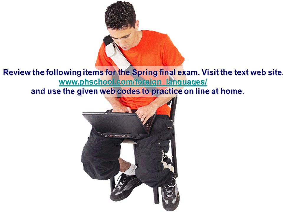 Review the following items for the Spring final exam