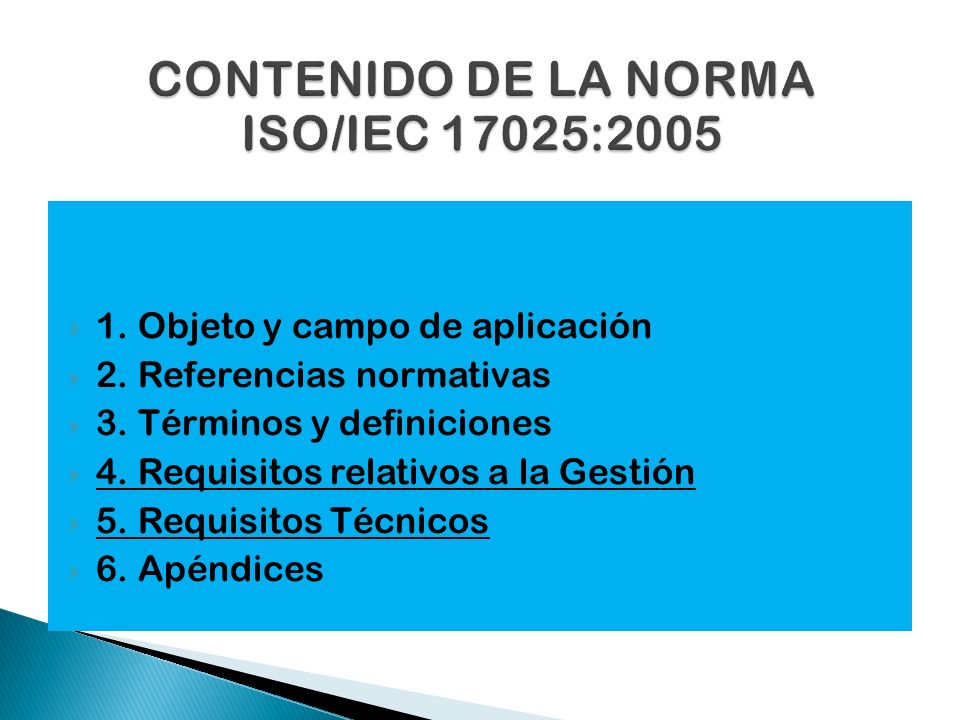 CONTENIDO DE LA NORMA ISO/IEC 17025:2005