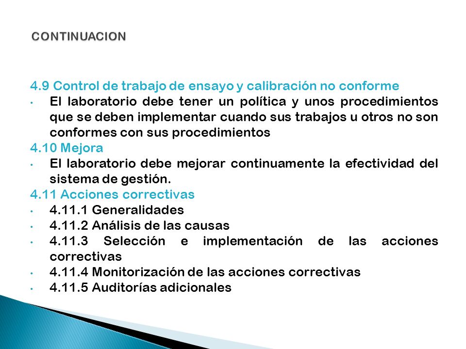 4.9 Control de trabajo de ensayo y calibración no conforme