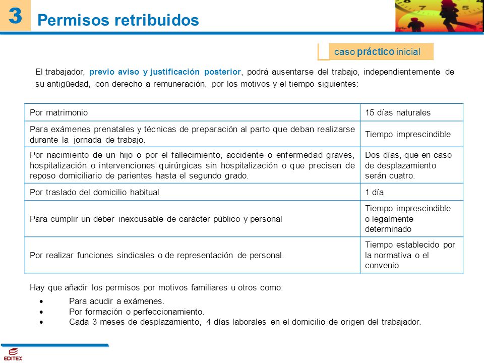 Permisos retribuidos caso práctico inicial